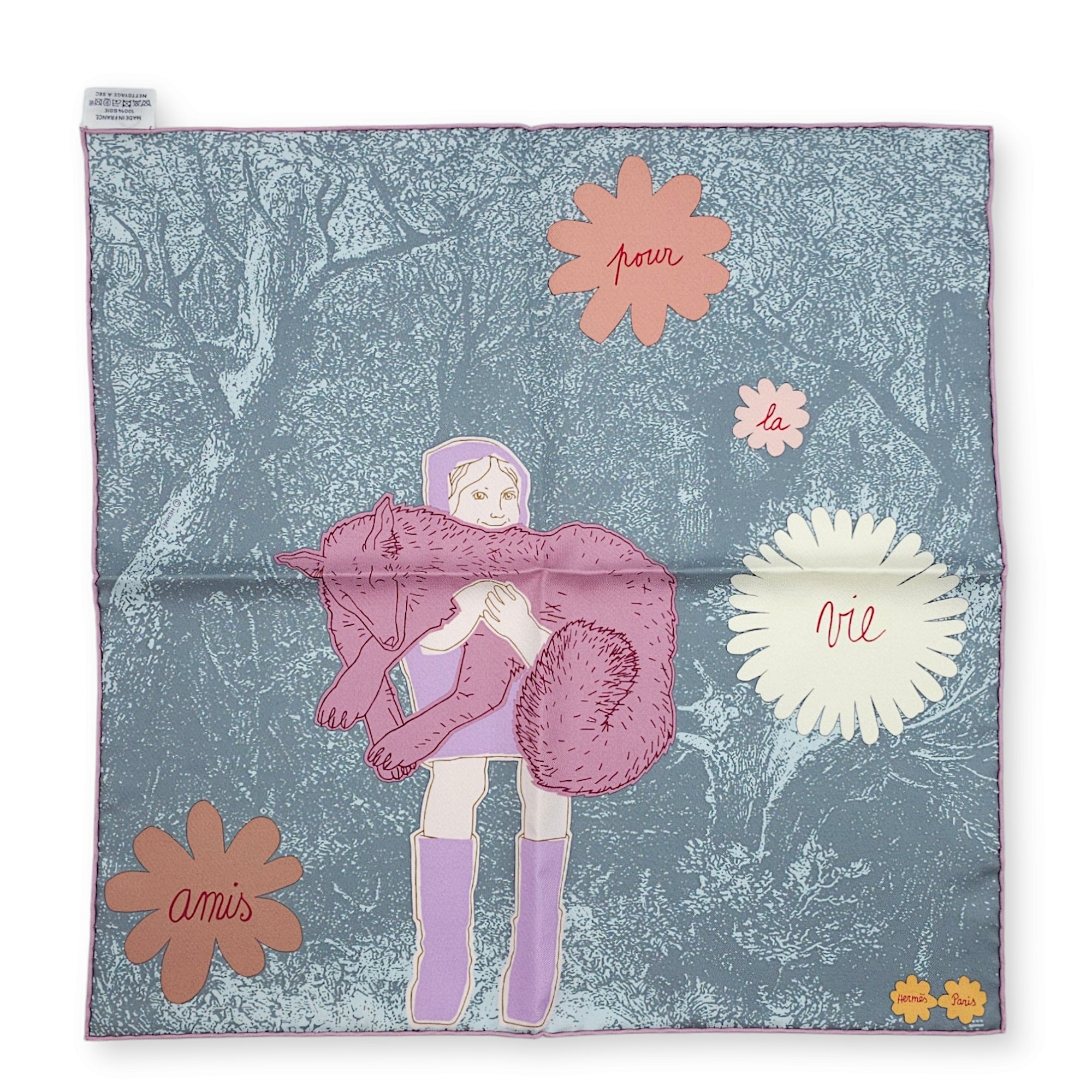 Amis Pour La Vie  45 Gris Scarf in Silk