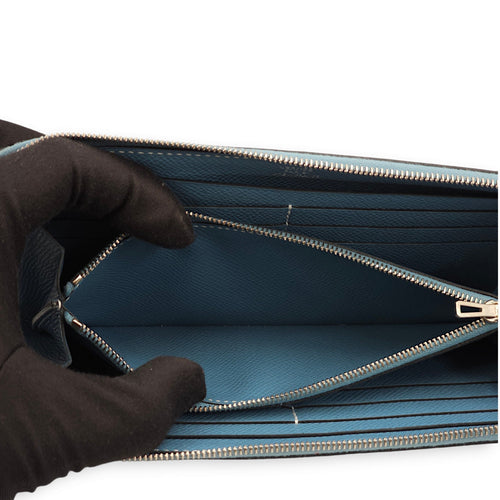 Azap  Blue Jean Wallet in Epsom Palladium hardware LUX4618 8