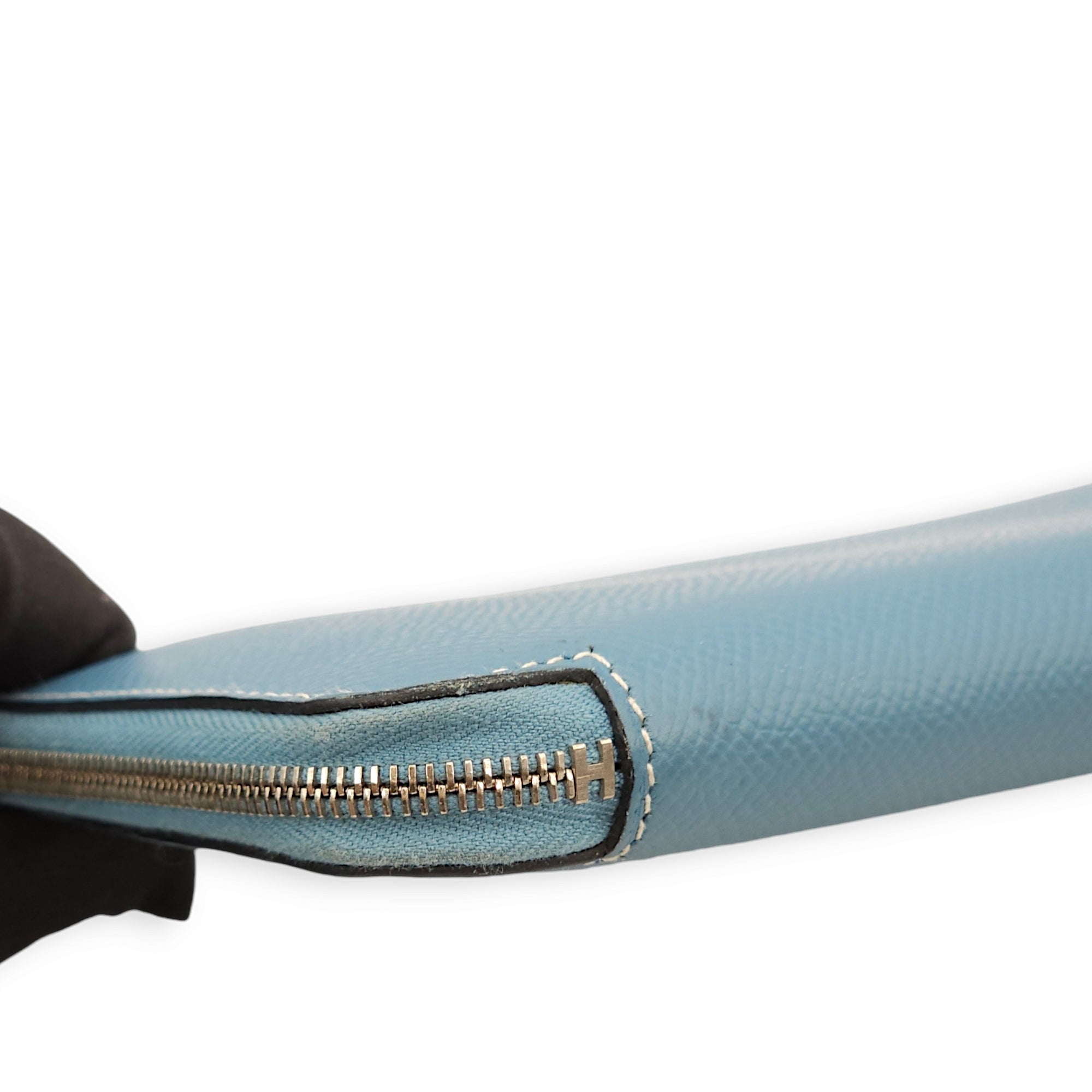 Azap  Blue Jean Wallet in Epsom Palladium hardware LUX4618 5