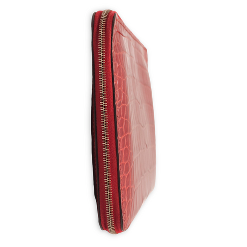 Azap TGM Rouge Wallet in Shiny Alligator, Palladium hardware