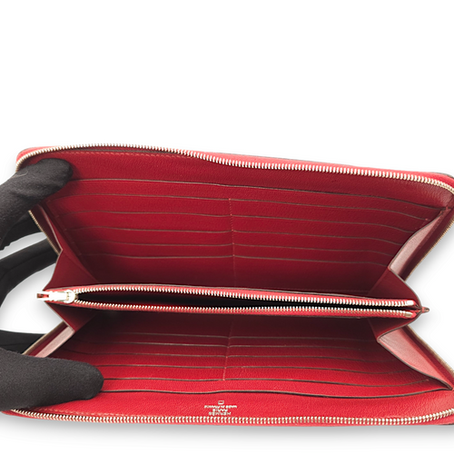 Azap TGM Rouge Wallet in Shiny Alligator, Palladium hardware