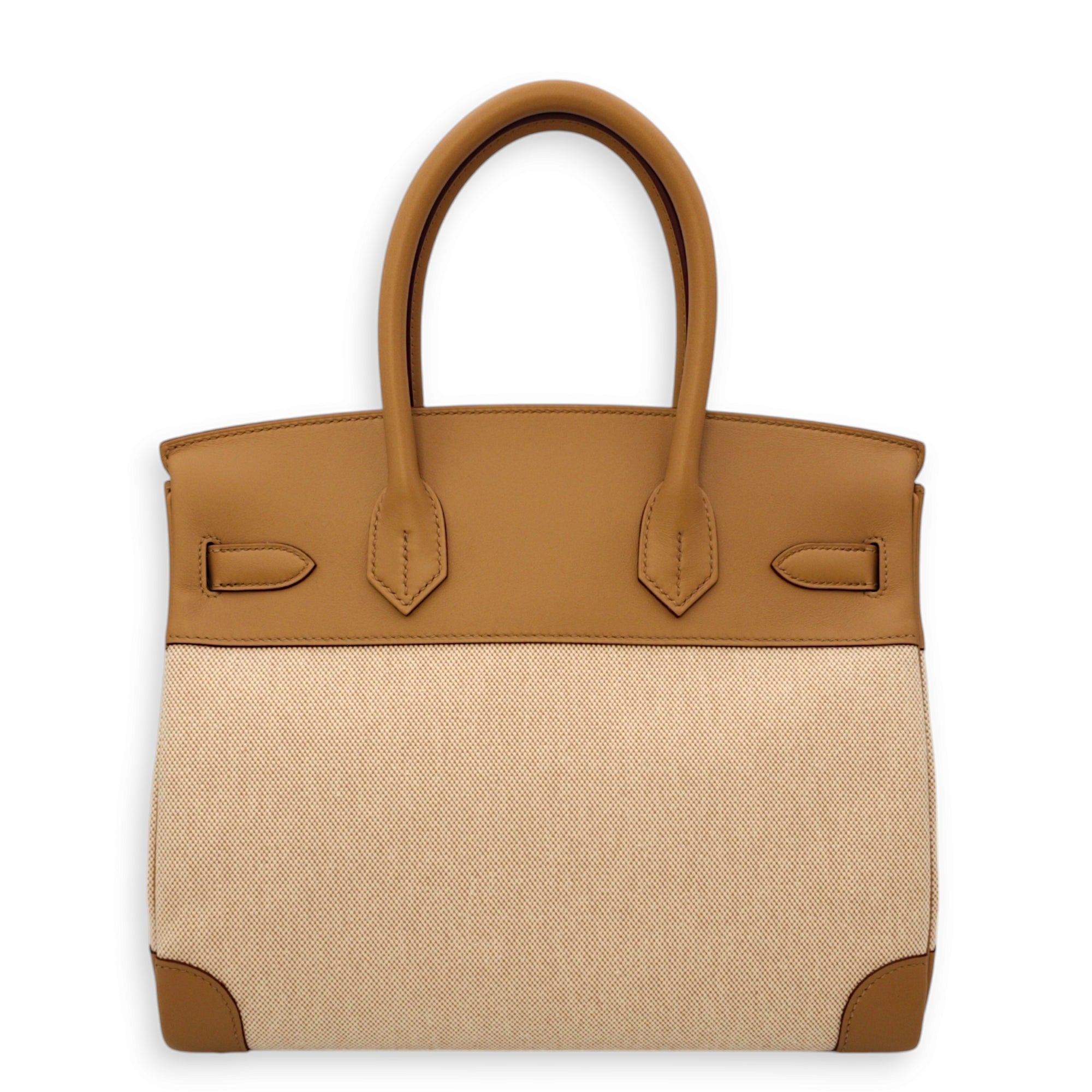 Birkin 25 Ecru Beige Biscuit in Toile Swift Palladium hardware