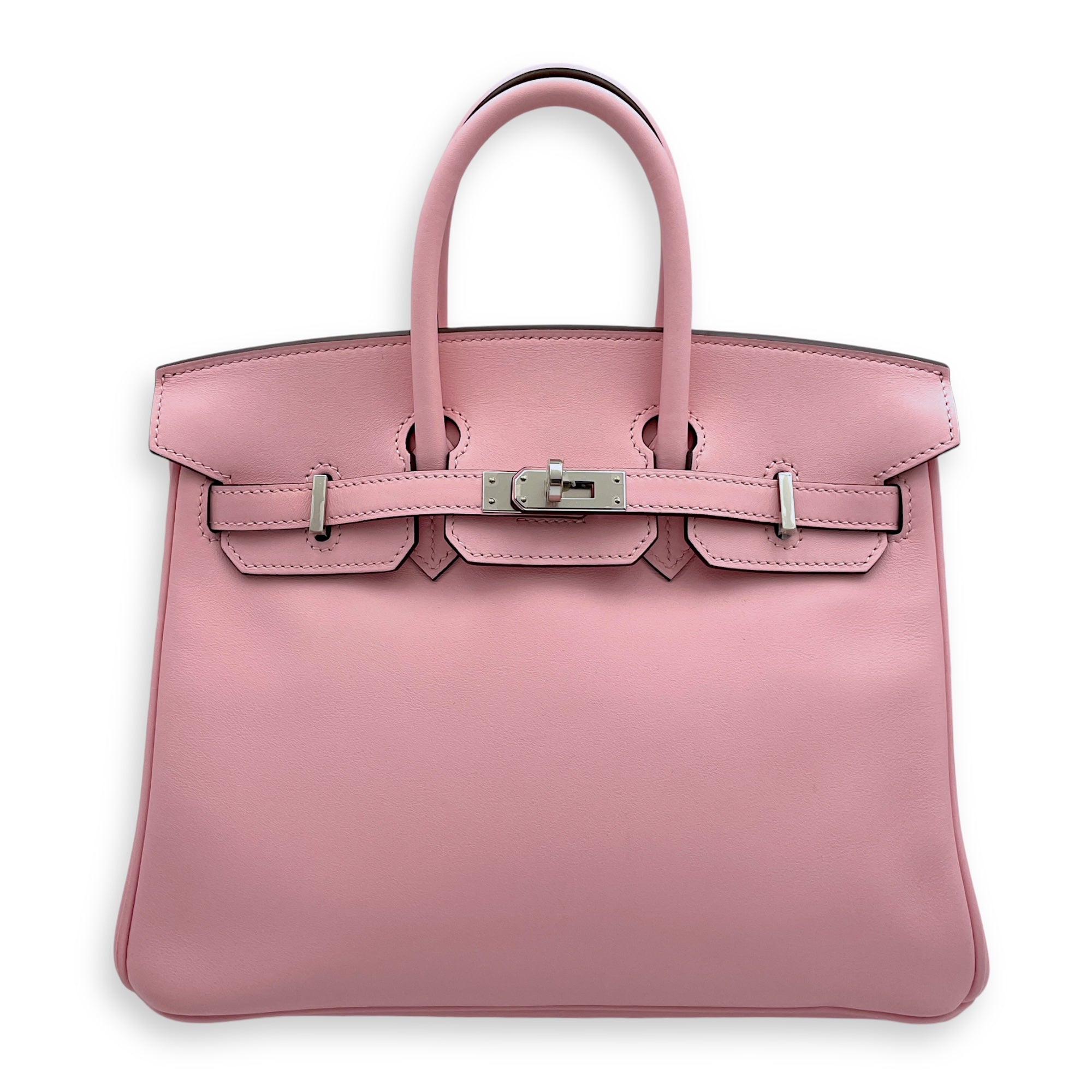 Birkin 25 Rose Sakura in Veau Jonathan, Palladium hardware