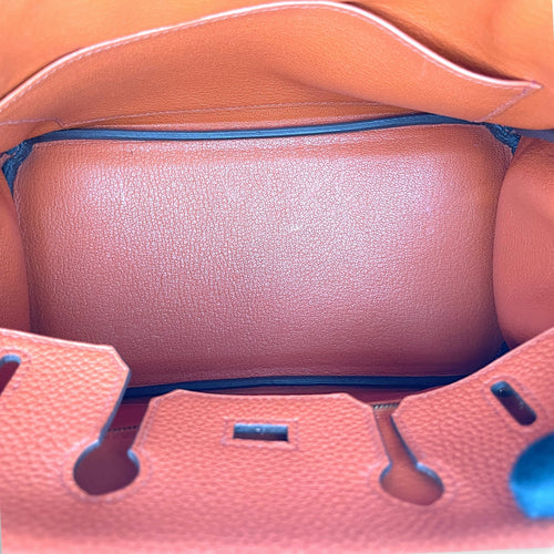 Birkin 25 Terre Battue in Togo Gold hardware C110496 8