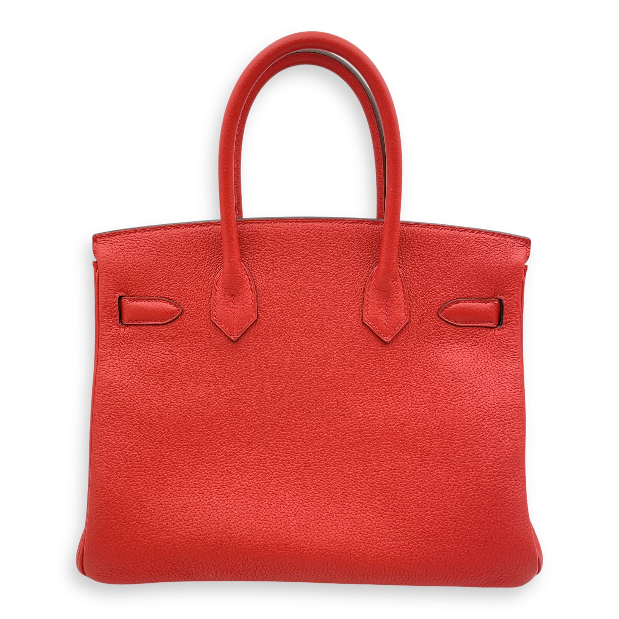 Birkin 30 Geranium in Togo, Silver hardware