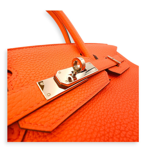 Birkin 30 Orange Poppy in Clemence, Palladium hardware