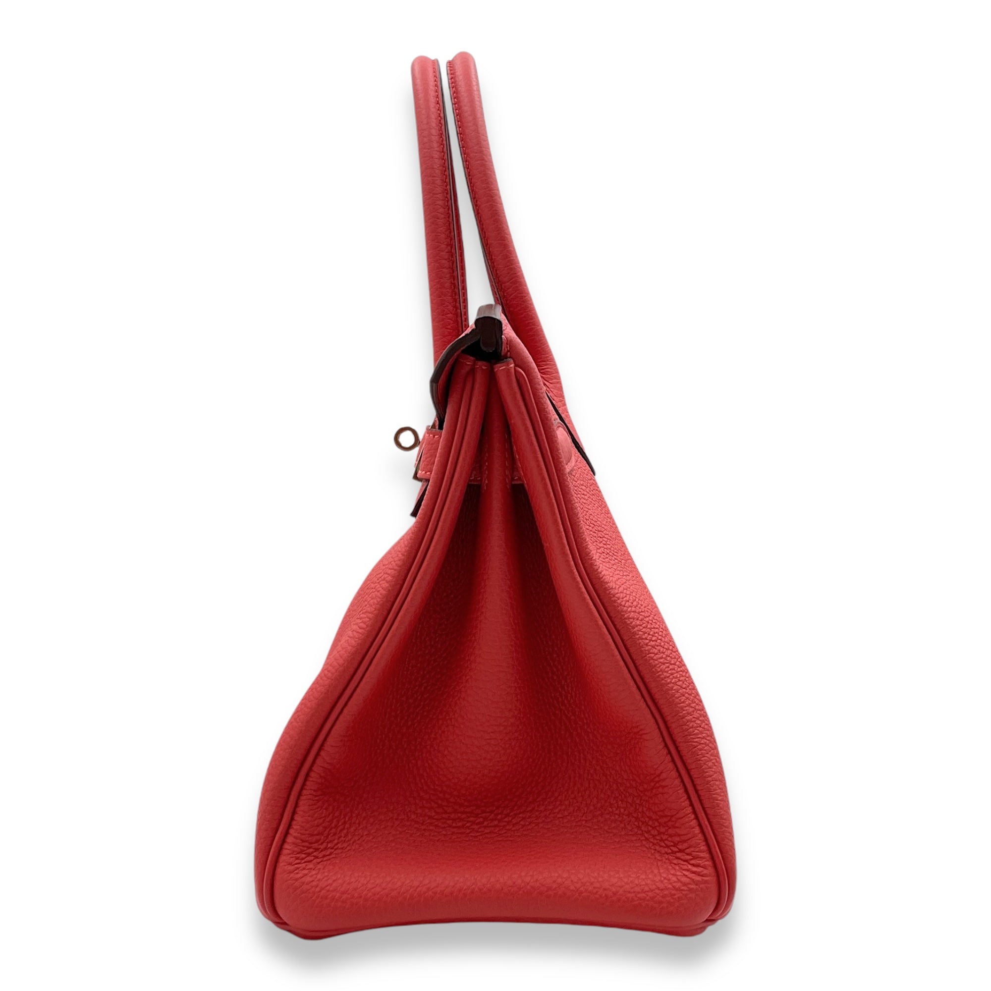 Birkin 30 Rouge Pivoine in Togo, Palladium hardware