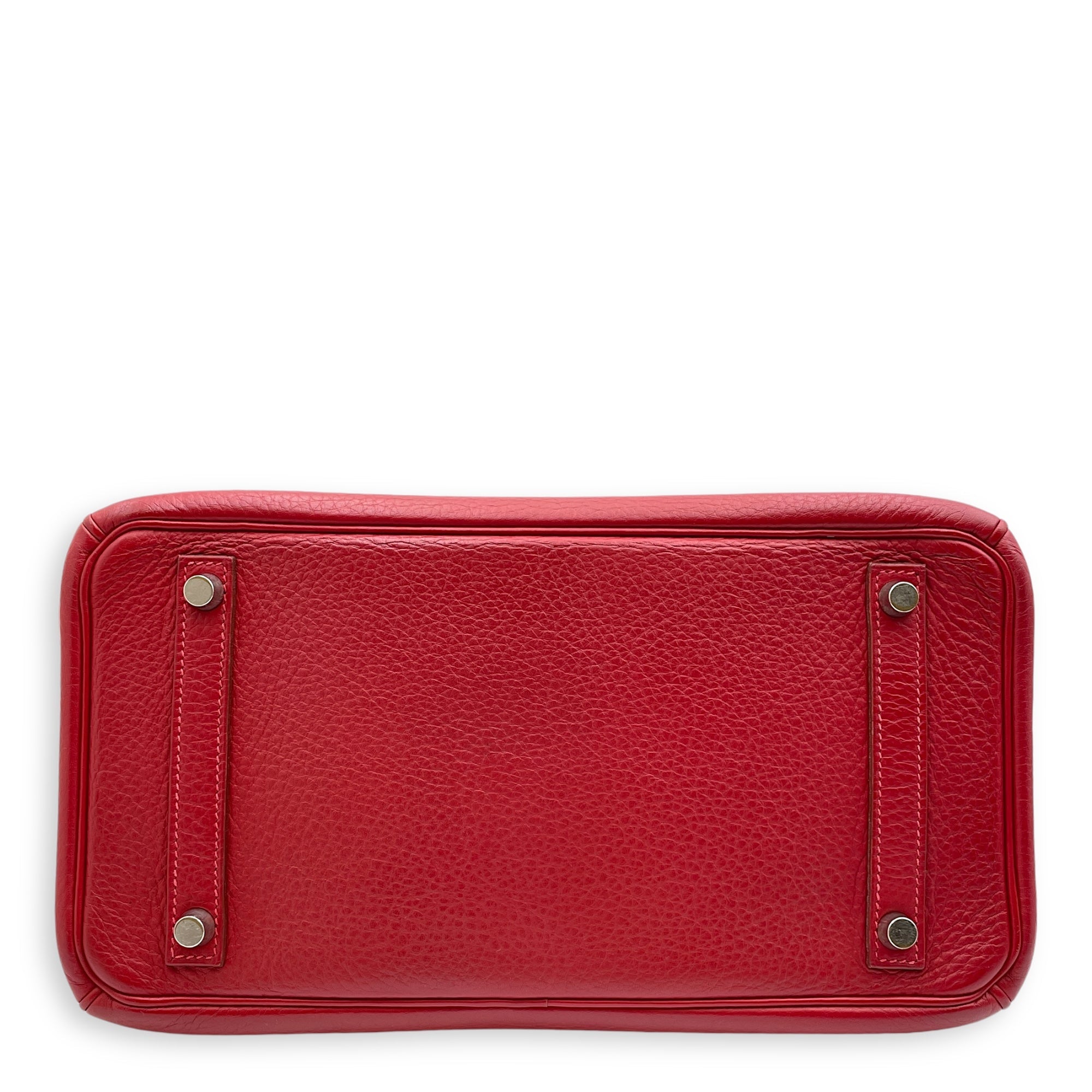 Birkin 30 Rouge Vif in Clemence, Silver hardware