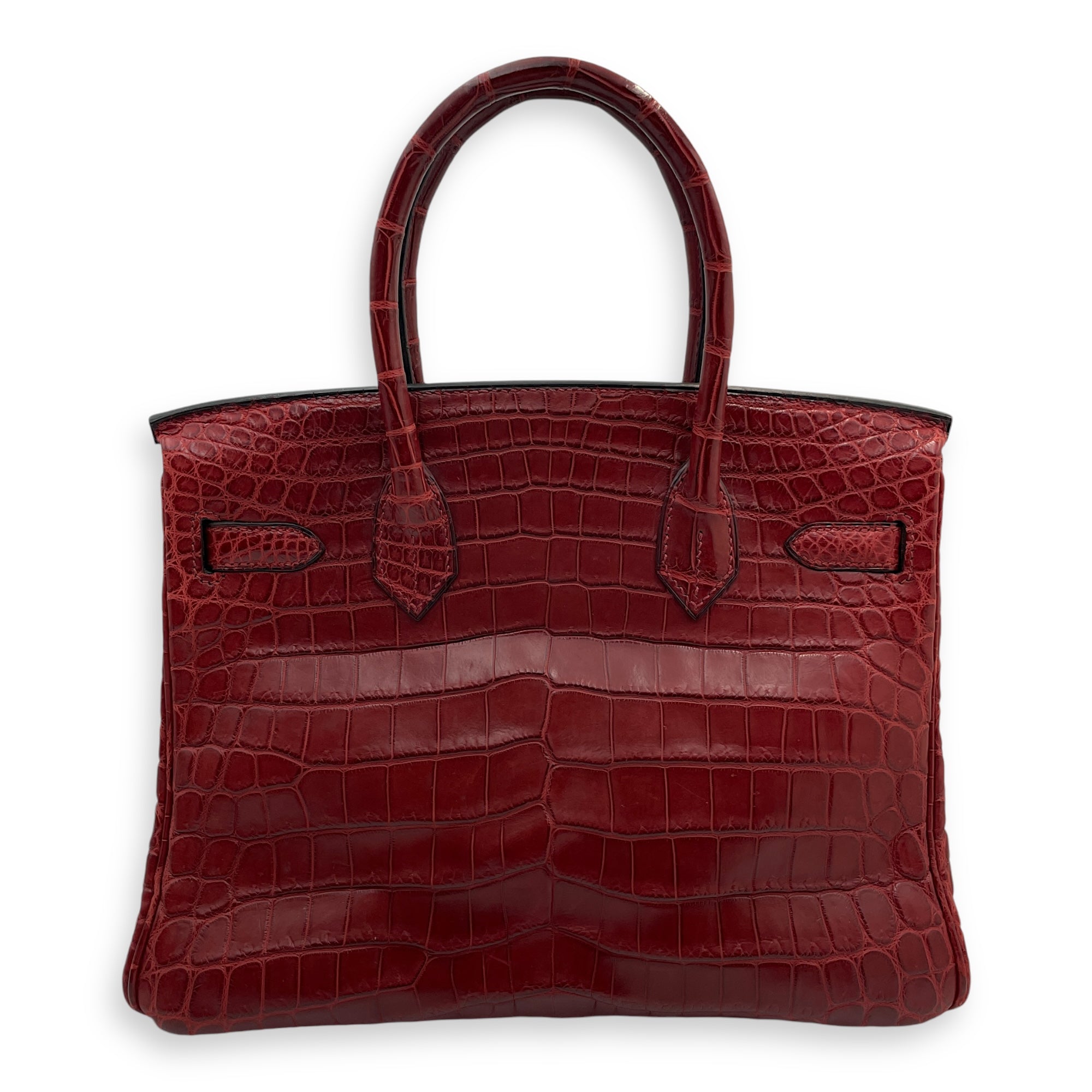 Birkin 30 Rouge in Matte Niloticus, Gold hardware