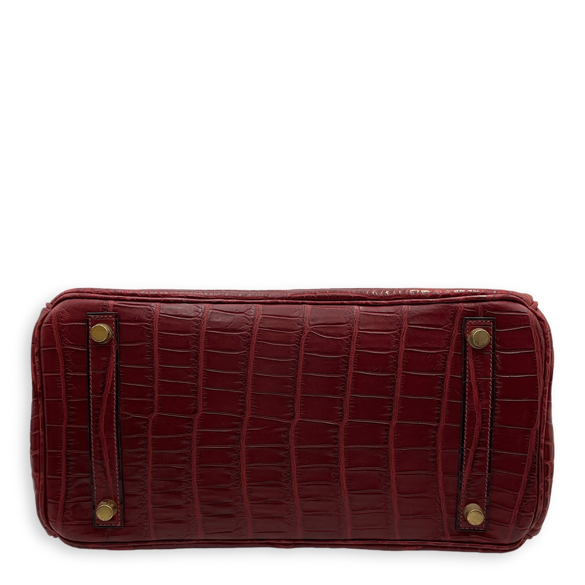 Birkin 30 Rouge in Matte Niloticus, Gold hardware