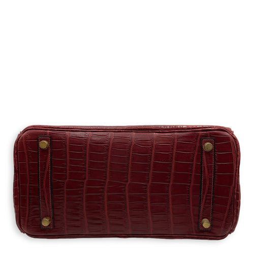 Birkin 30 Rouge in Matte Niloticus Gold hardware C108562 5