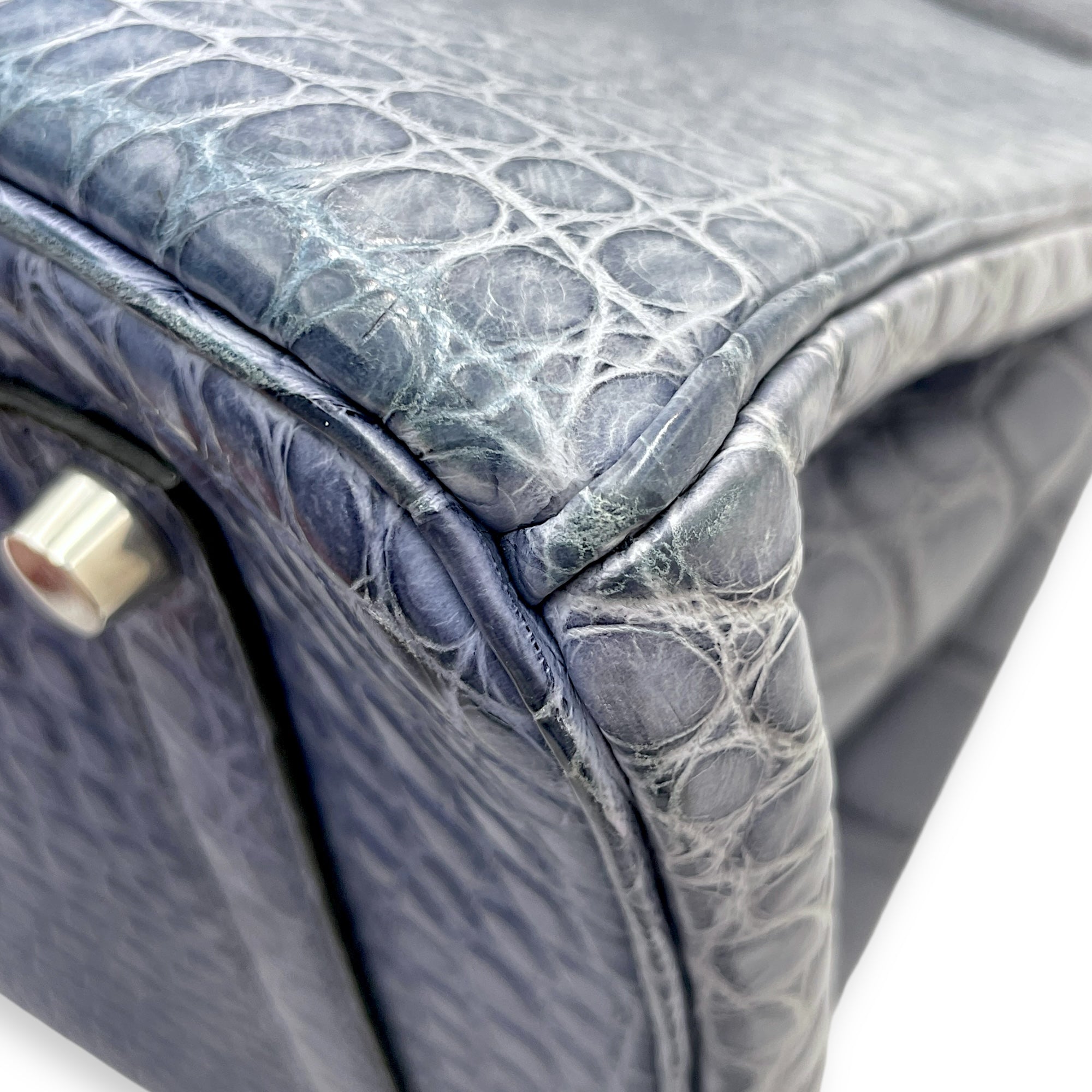 Birkin 35 Blue Brighton in Matte Alligator, Palladium hardware