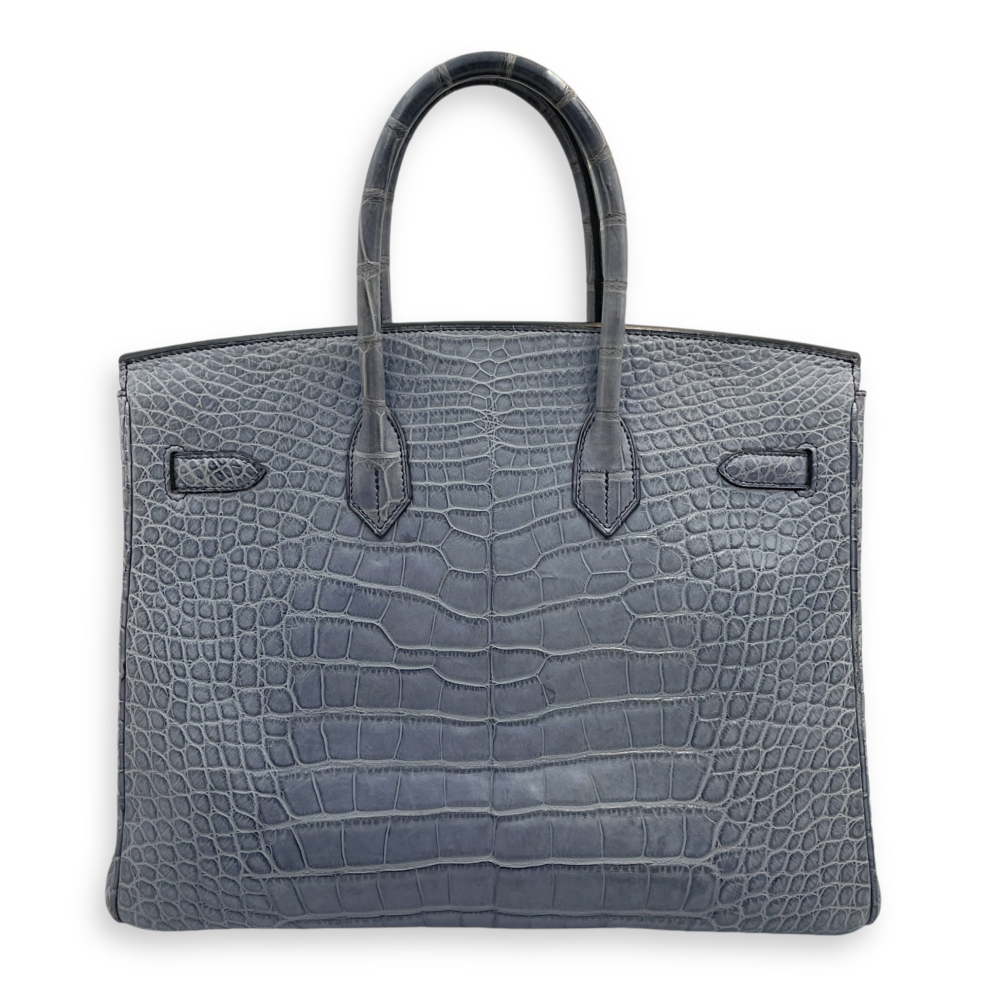 Birkin 35 Blue Brighton in Matte Alligator, Palladium hardware