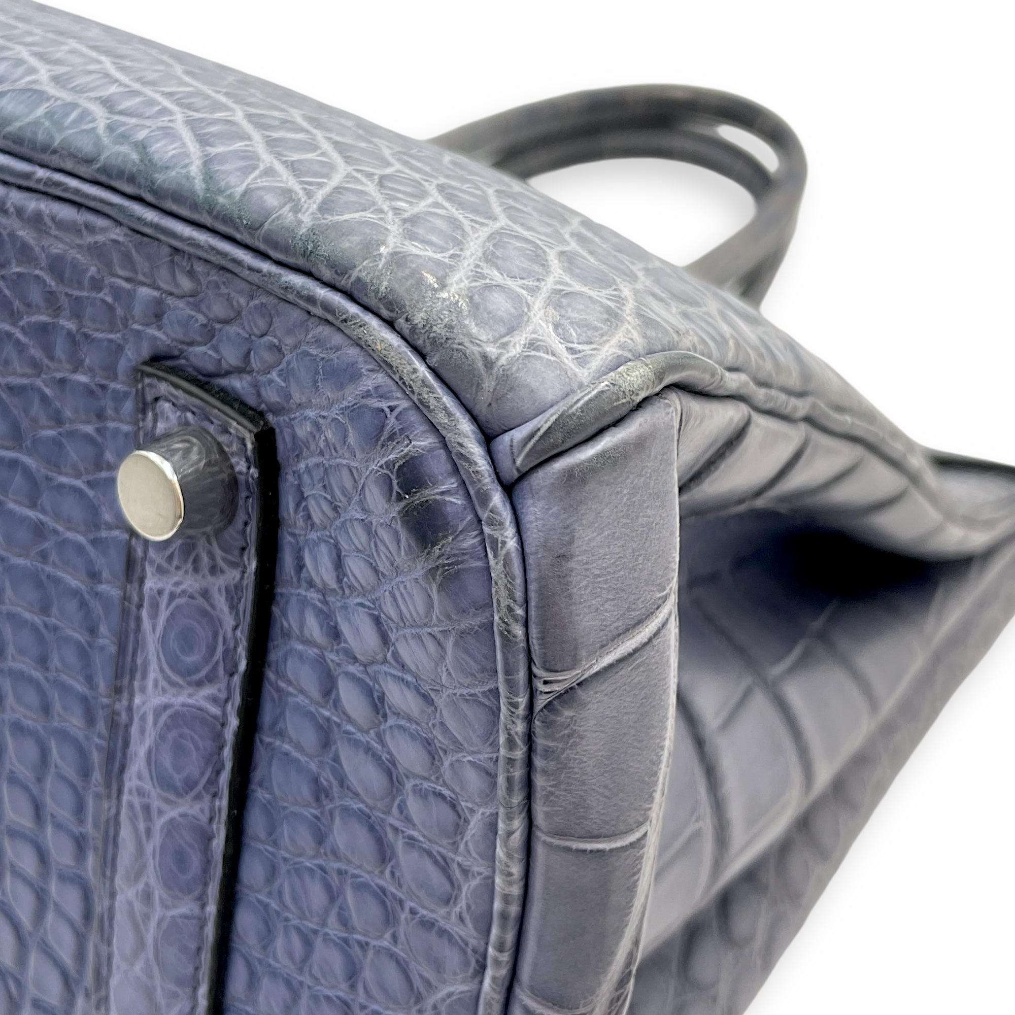 Birkin 35 Blue Brighton in Matte Alligator, Palladium hardware