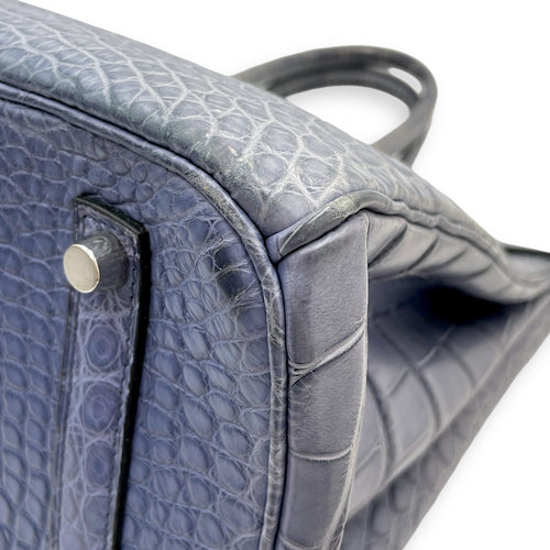Birkin 35 Blue Brighton in Matte Alligator, Palladium hardware