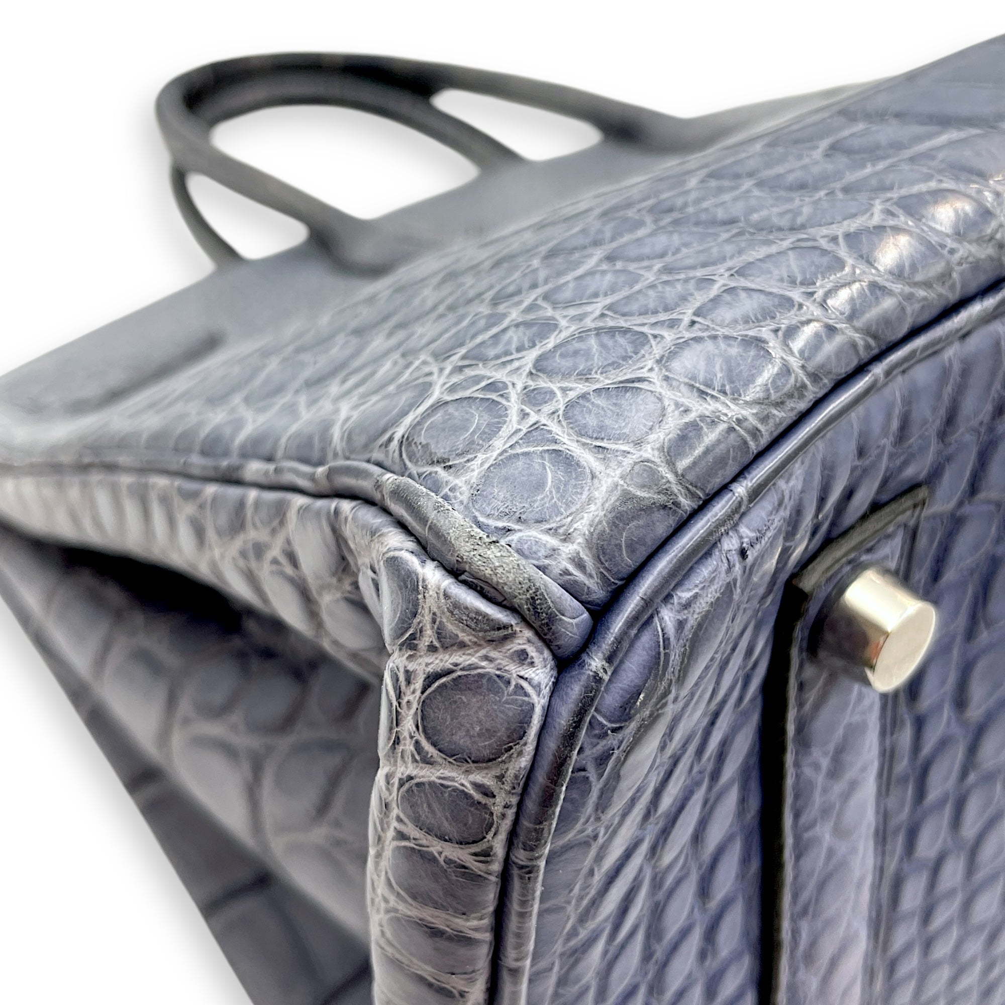 Birkin 35 Blue Brighton in Matte Alligator, Palladium hardware