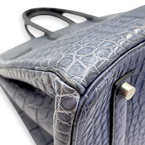 Birkin 35 Blue Brighton in Matte Alligator, Palladium hardware