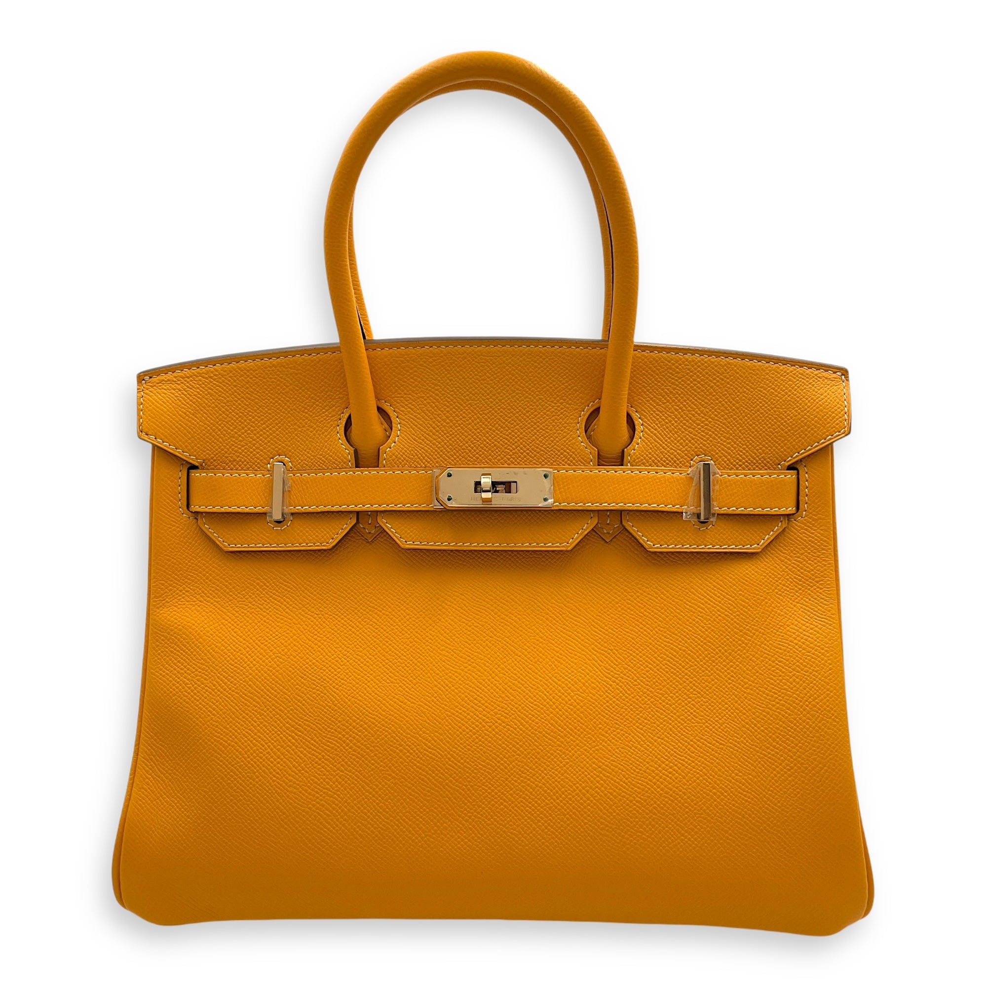 Birkin Candy 30 Jaune d'or & Potiron in Epsom, Permabrass hardware