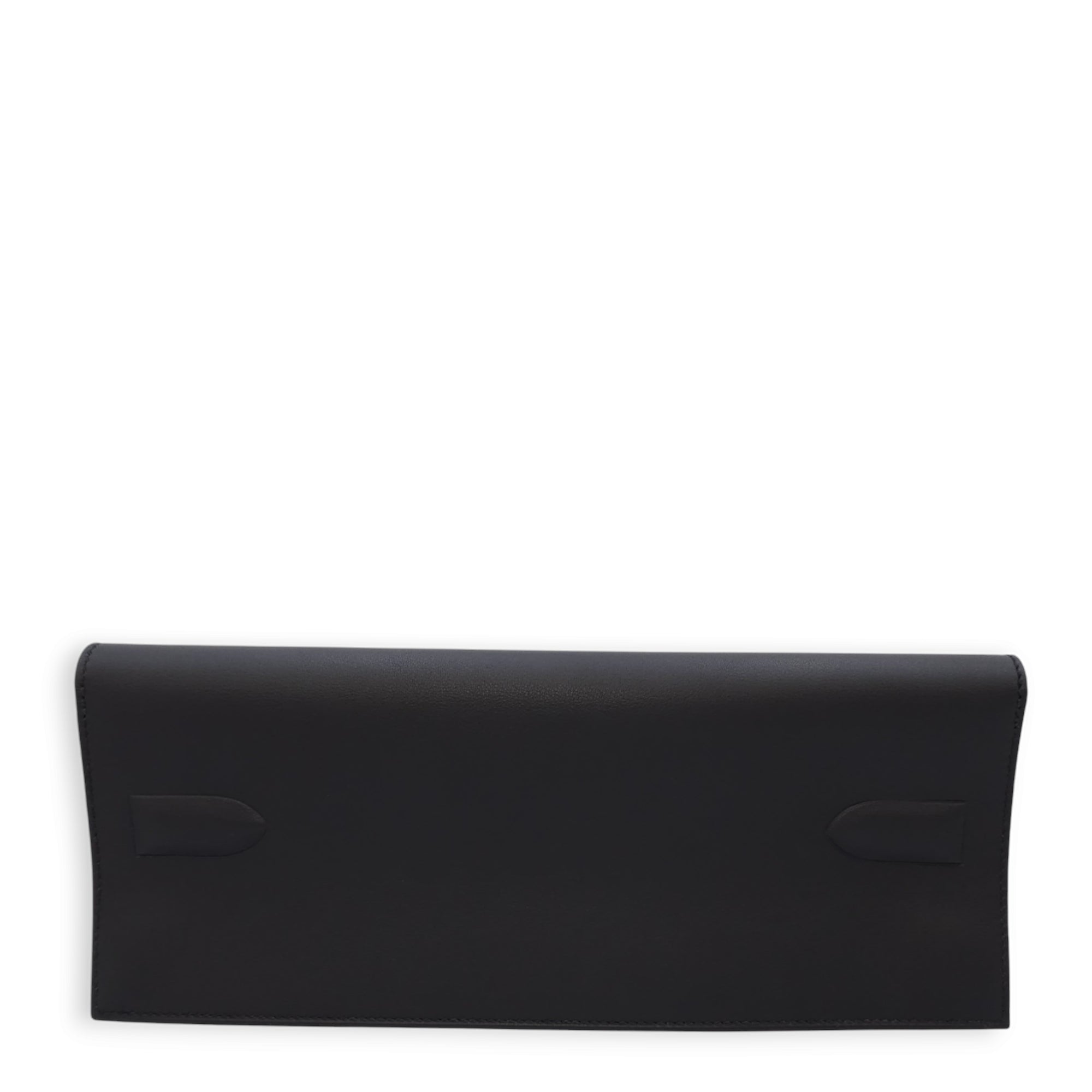 Birkin Shadow Pochette Black Clutch in Swift