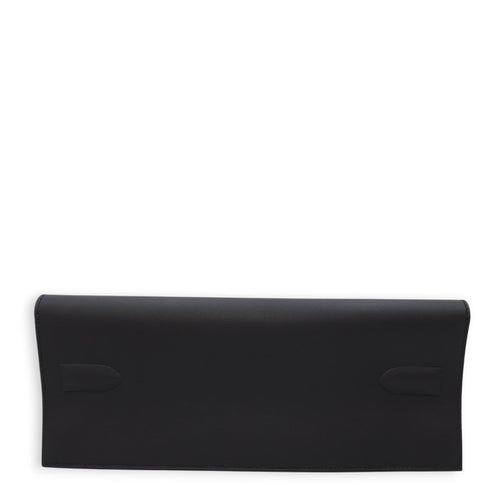 Birkin Shadow Pochette Black Clutch in Swift