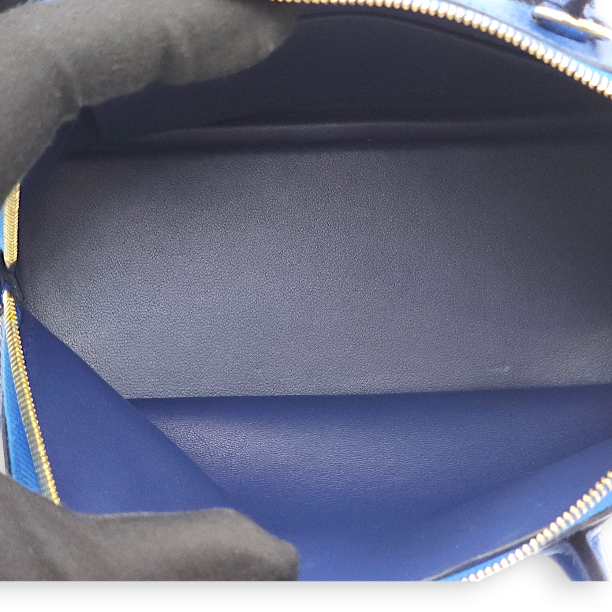 Bolide Blue France/Blue Sapphire in Evercolor, Gold hardware