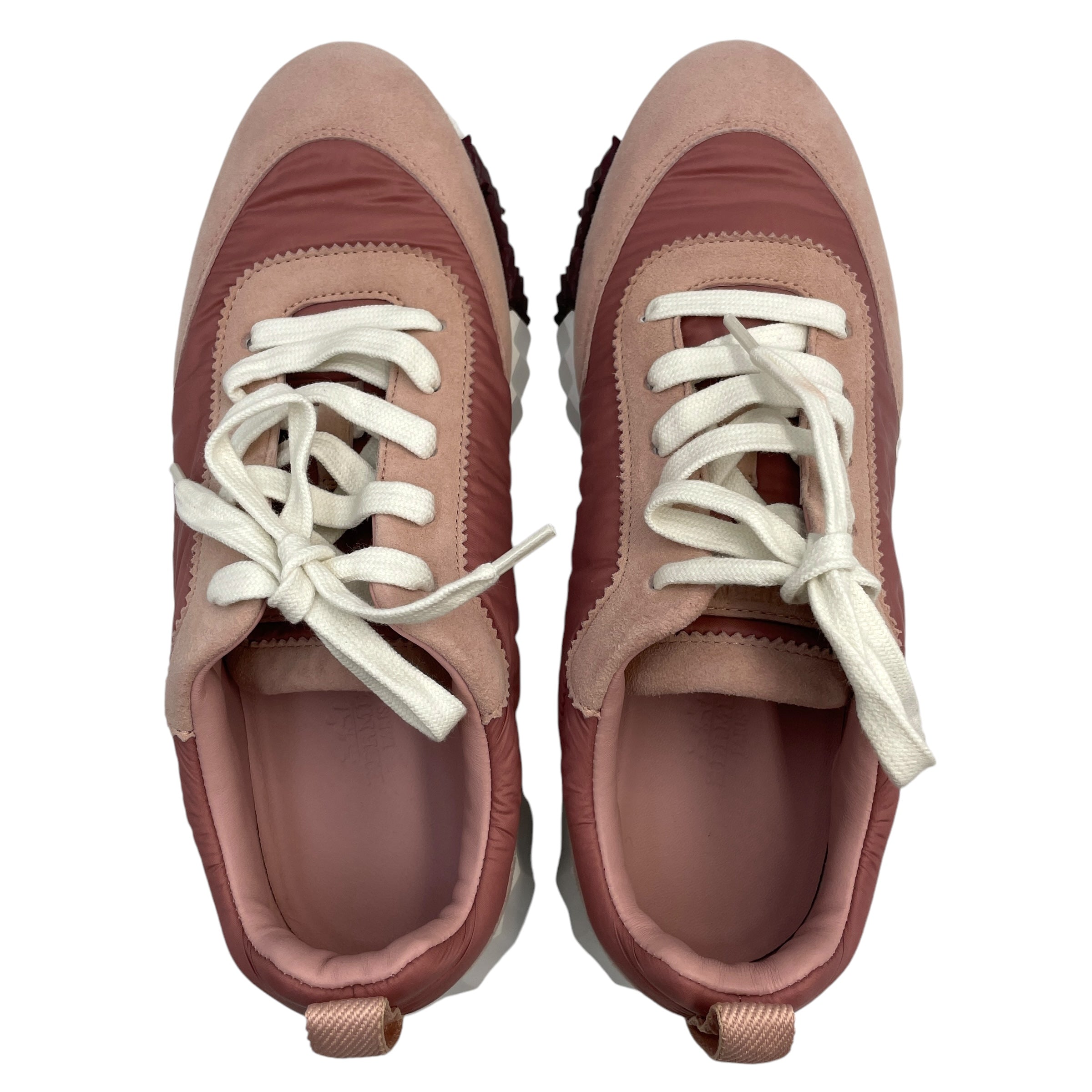 Hermès Bouncing 37 Rose Opaline Sneakers in Chevre Velours