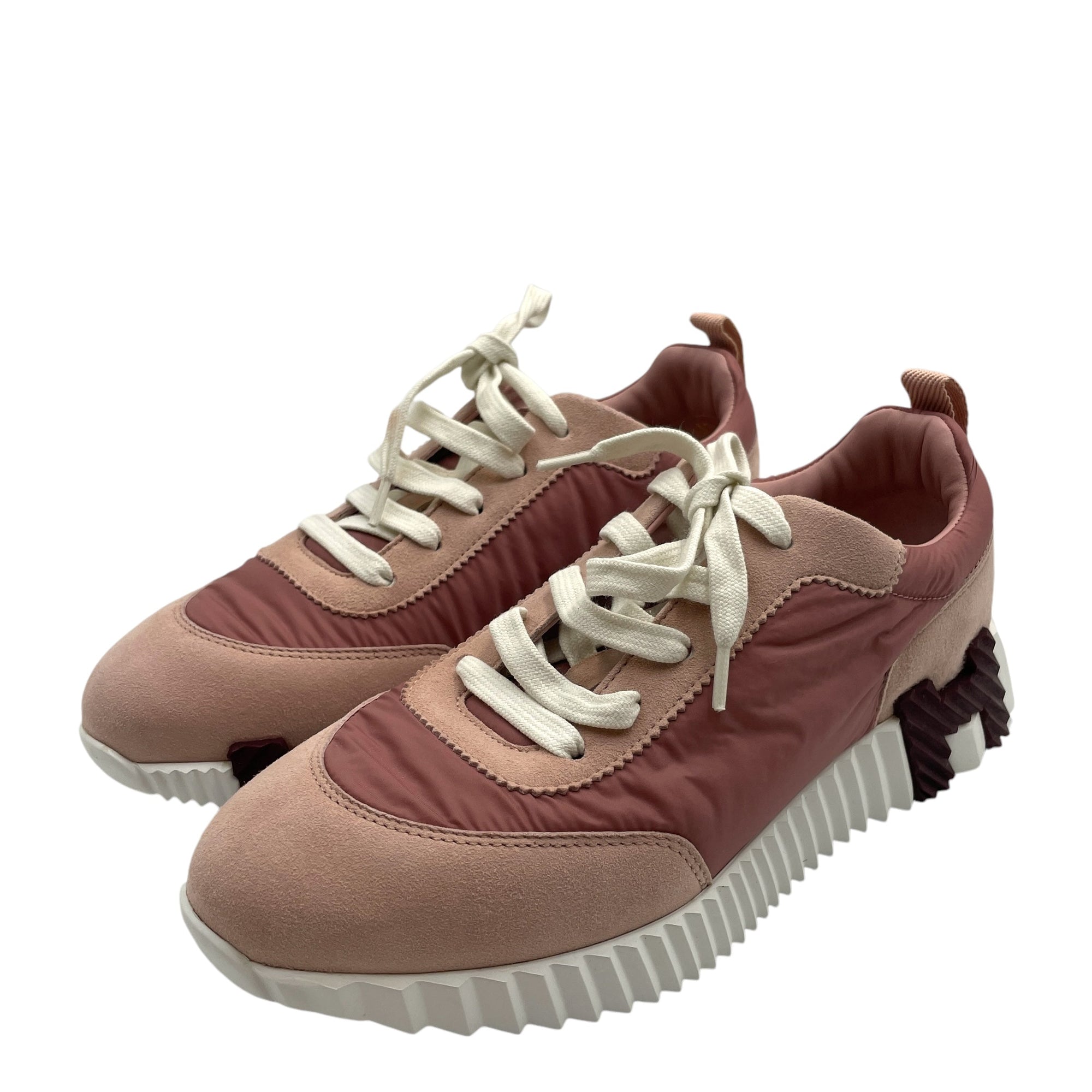 Bouncing 37 Rose Opaline Sneakers in Chevre Velours