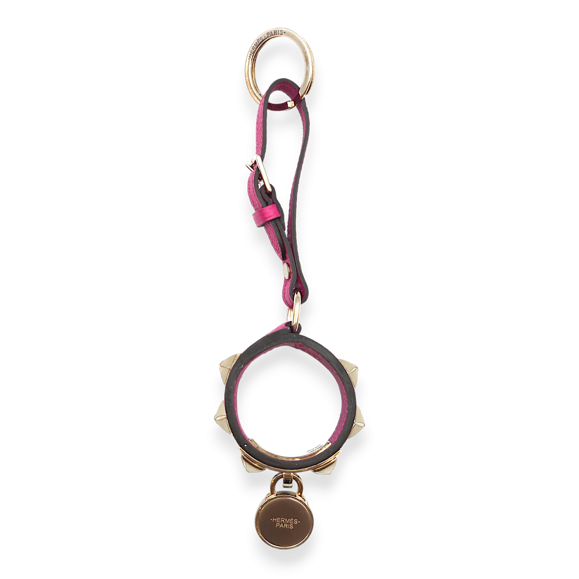 CDC  Rose Pourpre Charm in Epsom Palladium hardware C109417 1