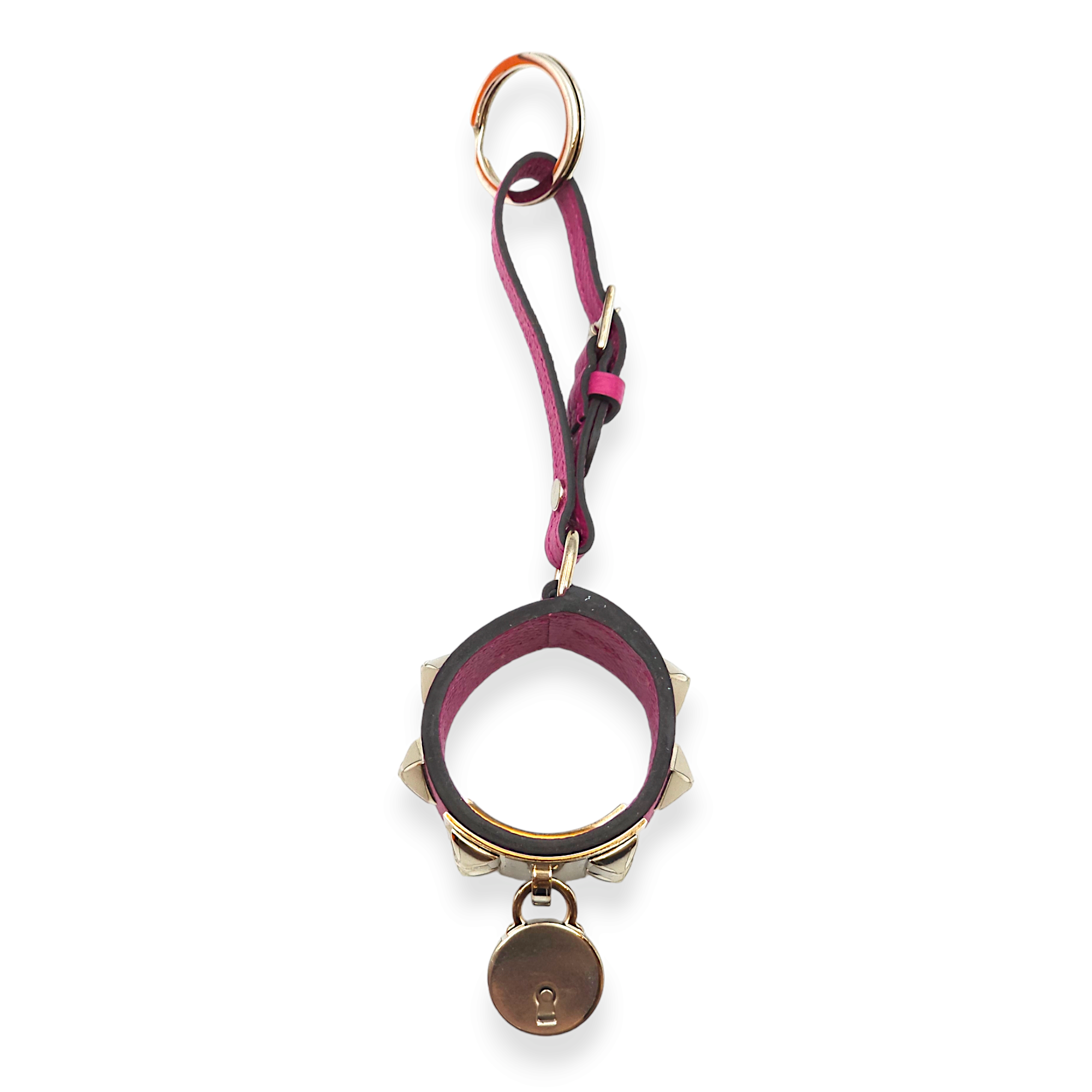 CDC  Rose Pourpre Charm in Epsom Palladium hardware C109417 2