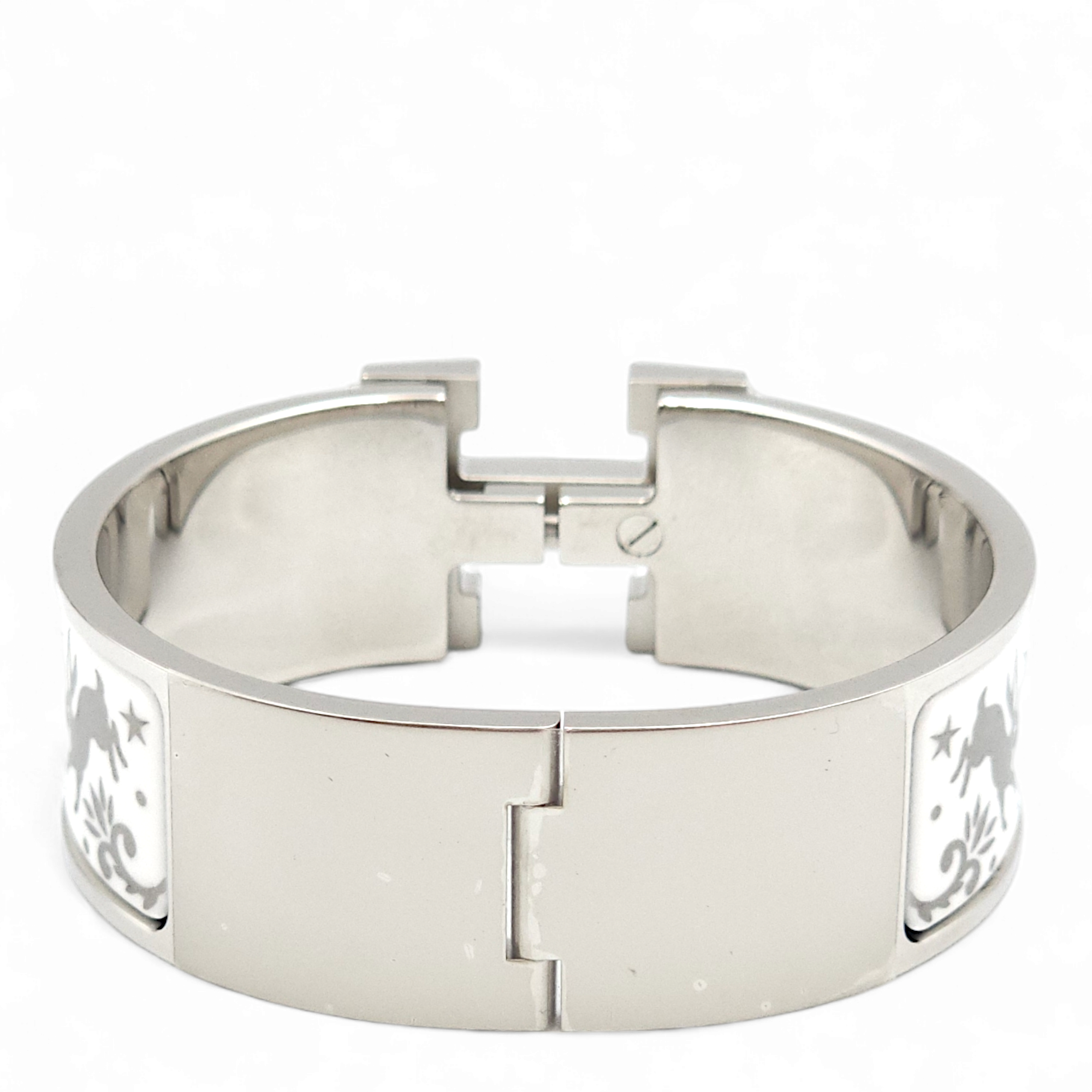Clic Clac H Sous Le e d'Orphee Blanc Bracelet, Palladium hardware