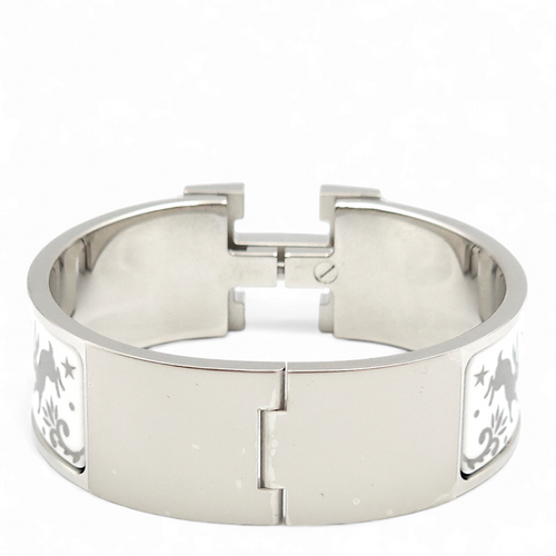 Clic Clac H Sous Le e d'Orphee Blanc Bracelet, Palladium hardware