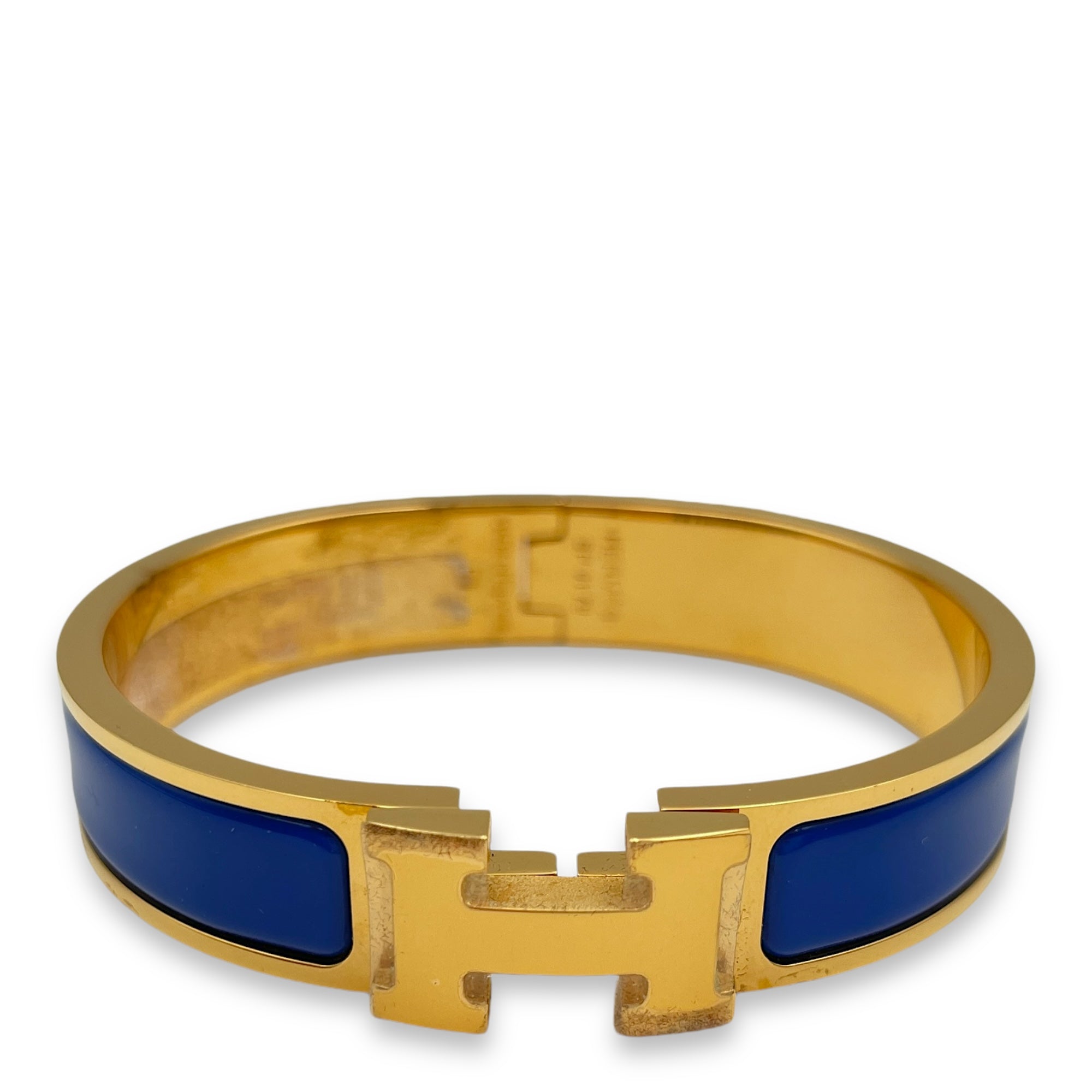 Hermès Clic H Blue Drapeau Bracelet, Gold hardware Singapore Hermès Clic H Blue Drapeau Bracelet, Gold hardware Singapore