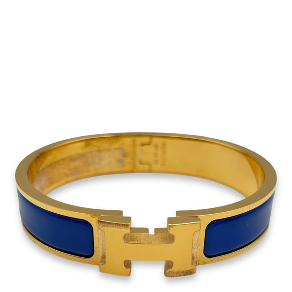 Hermès Clic H Blue Drapeau Bracelet, Gold hardware Singapore