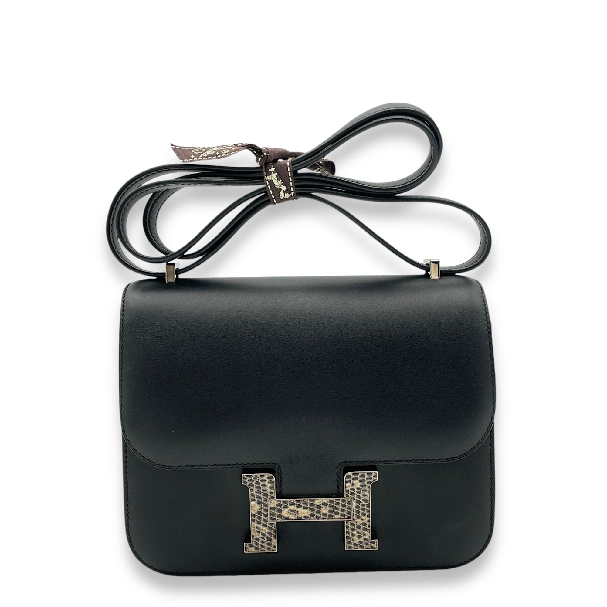 Constance 18 Black/Ombre in Monsieur/Lizard Salvator Varanus, Palladium hardware