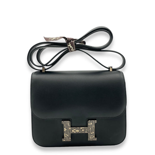 Constance 18 Black/Ombre in Monsieur/Lizard Salvator Varanus, Palladium hardware