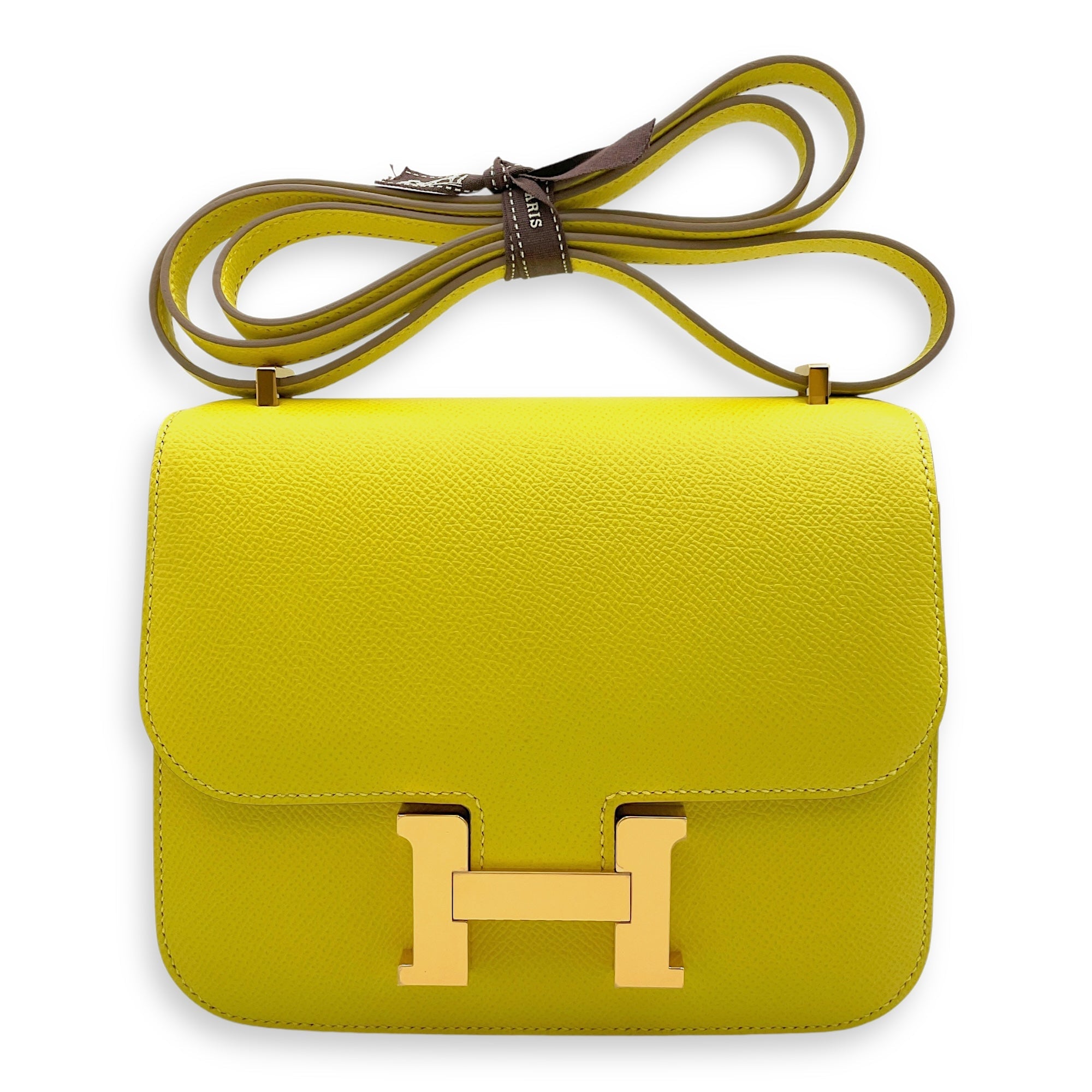 Constance 18 Lime in Epsom, Gold hardware