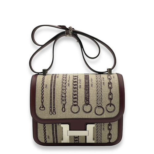 Constance Toile de Camp Dechainee 24 Bordeaux in Swift/Toile Palladium hardware CL2405-1250 1
