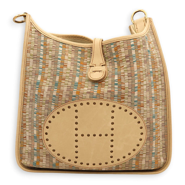 Hermès Evelyn I PM Beige in Vibrato, Palladium hardware