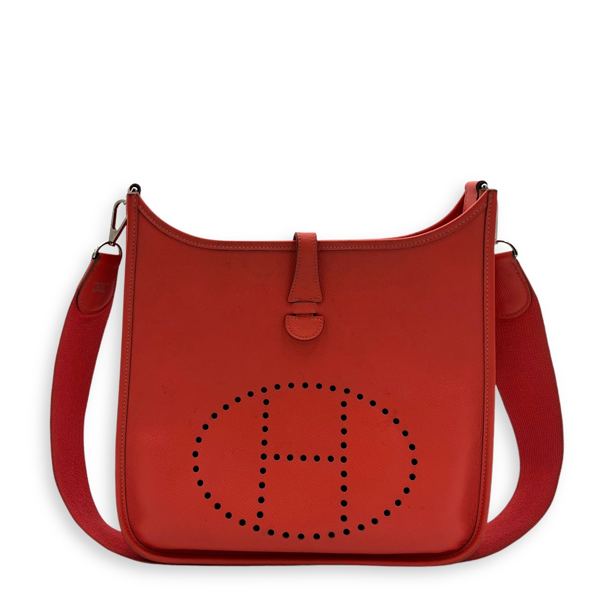 Evelyne PM Rouge Pivoine in Epsom, Palladium hardware