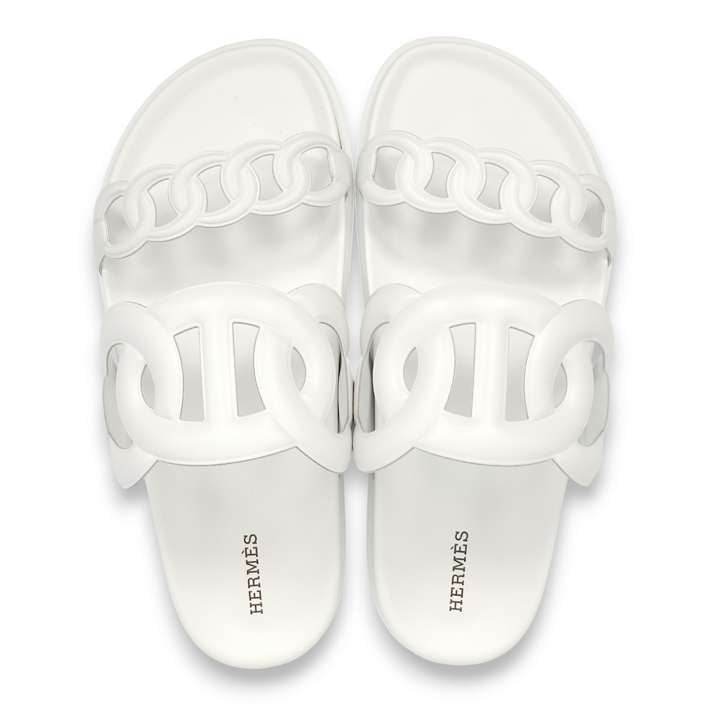 Hermès Extra 39 Blanc Sandals in Calfskin Singapore