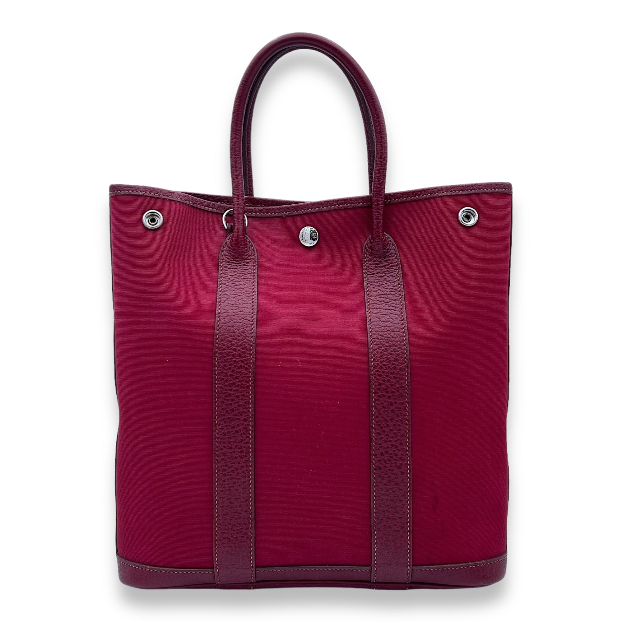 Hermes Garden File PM Red in Canvas Palladium hardware Singapore