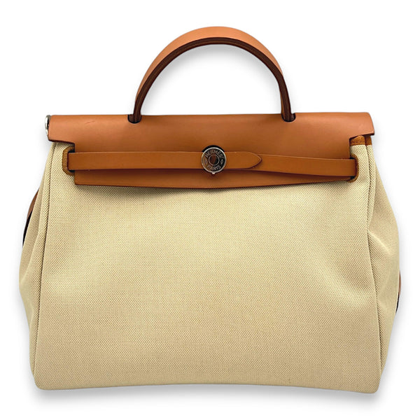 Hermes Herbag 31 Beton in Canvas Palladium hardware Singapore
