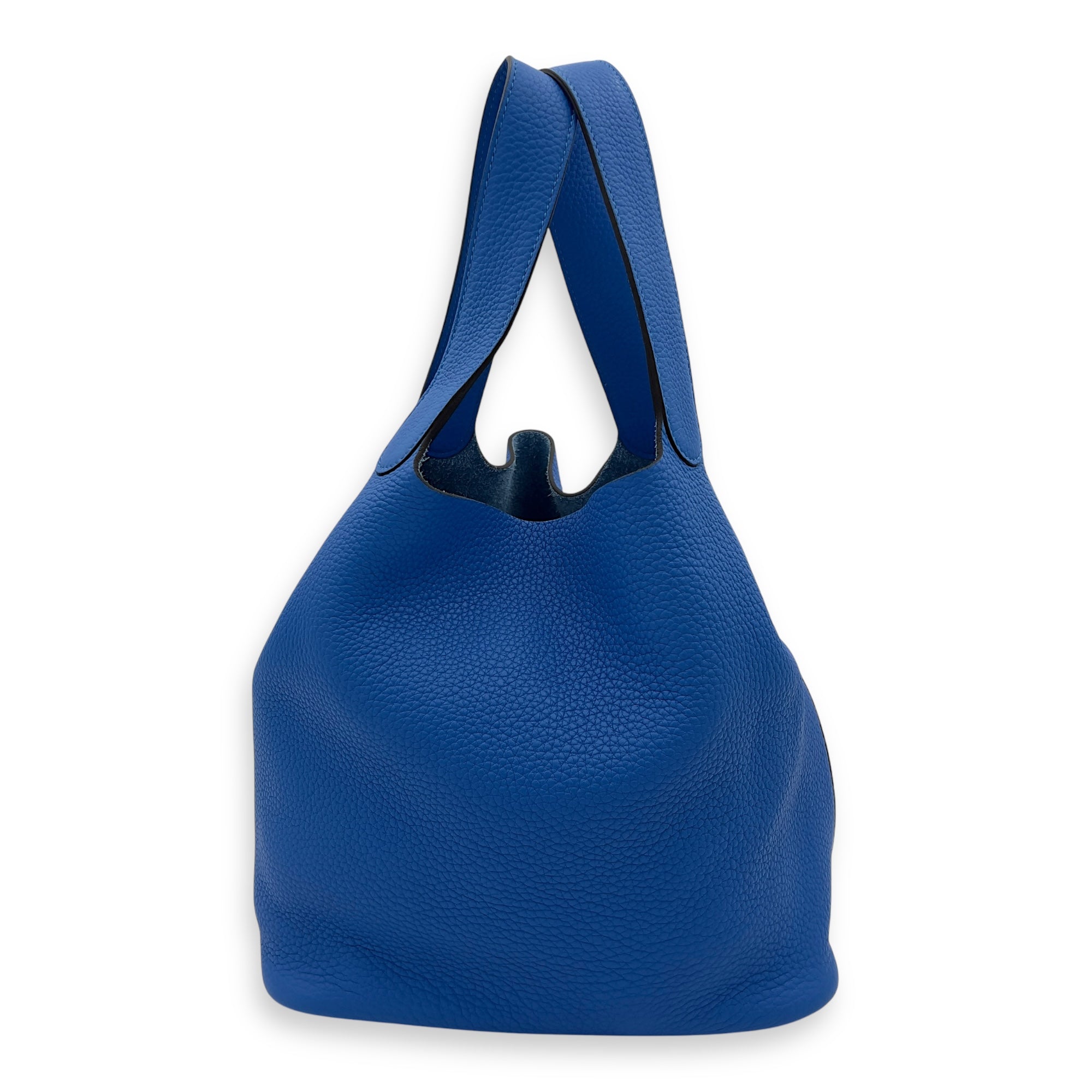 Hermès Picotin 26 Blue Bucket Bag in Clemence, Silver hardware_2