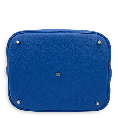 Hermès Picotin 26 Blue Bucket Bag in Clemence, Silver hardware_3