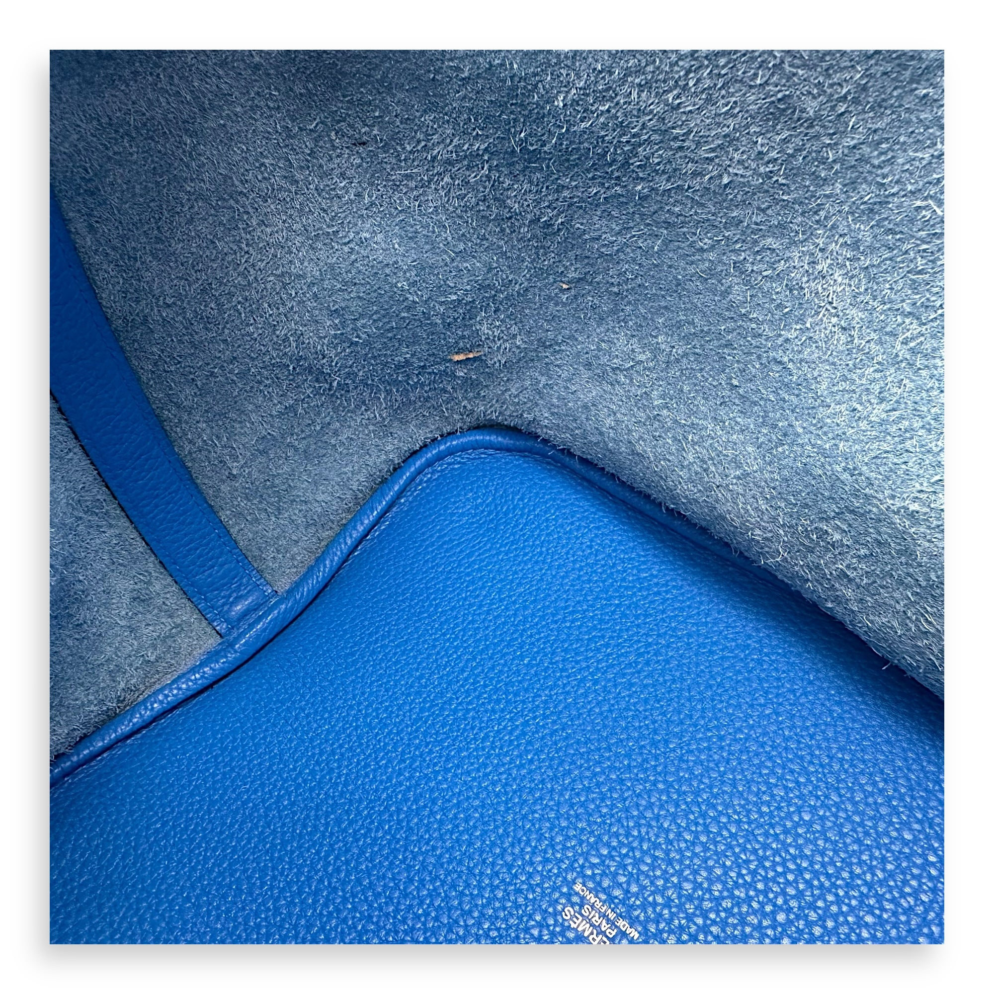 Hermès Picotin 26 Blue Bucket Bag in Clemence, Silver hardware_4