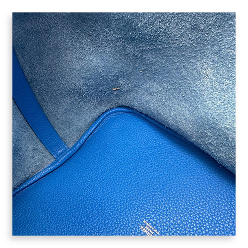 Hermès Picotin 26 Blue Bucket Bag in Clemence, Silver hardware_4