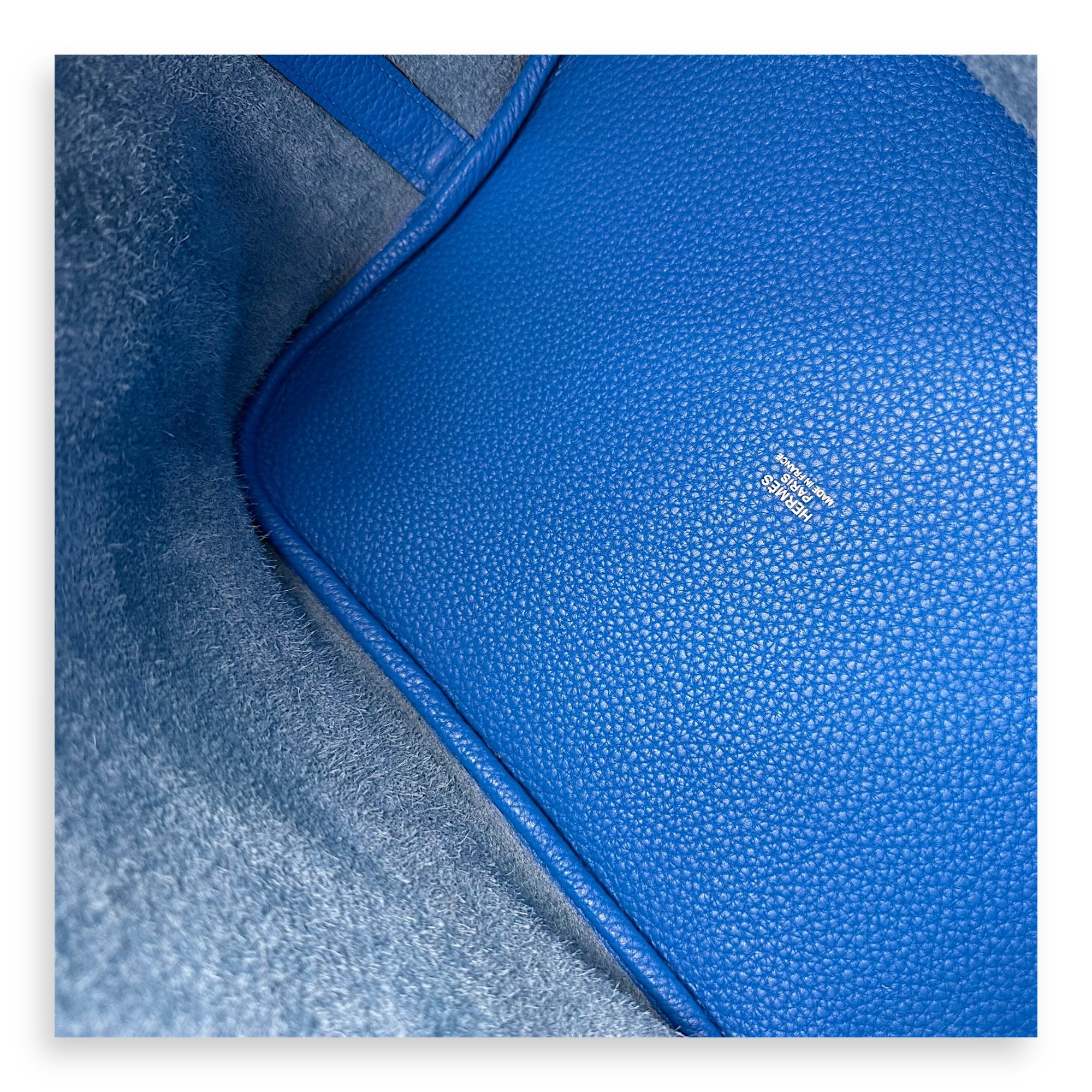 Hermès Picotin 26 Blue Bucket Bag in Clemence, Silver hardware_6