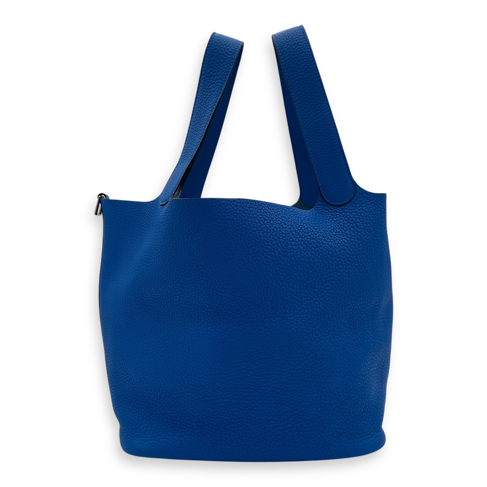 Hermès Picotin 26 Blue Bucket Bag in Clemence, Silver hardware_7