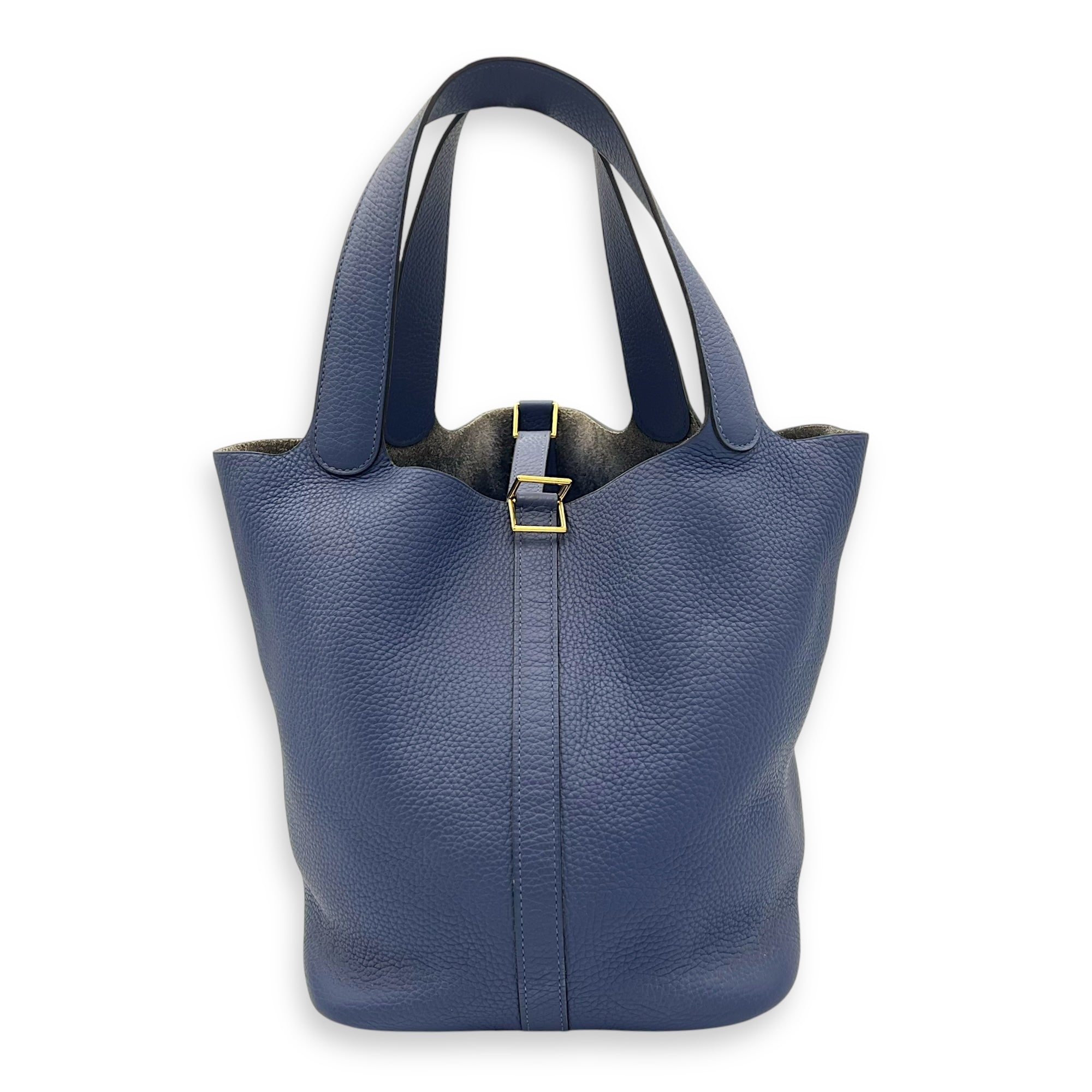 Hermès Picotin 26 Blue Top Handle Bag in Clemence, Gold hardware_1