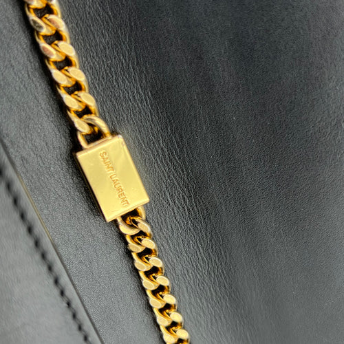 Saint Laurent Kate Crossbody Bag Black in Calfskin, Gold hardware_13